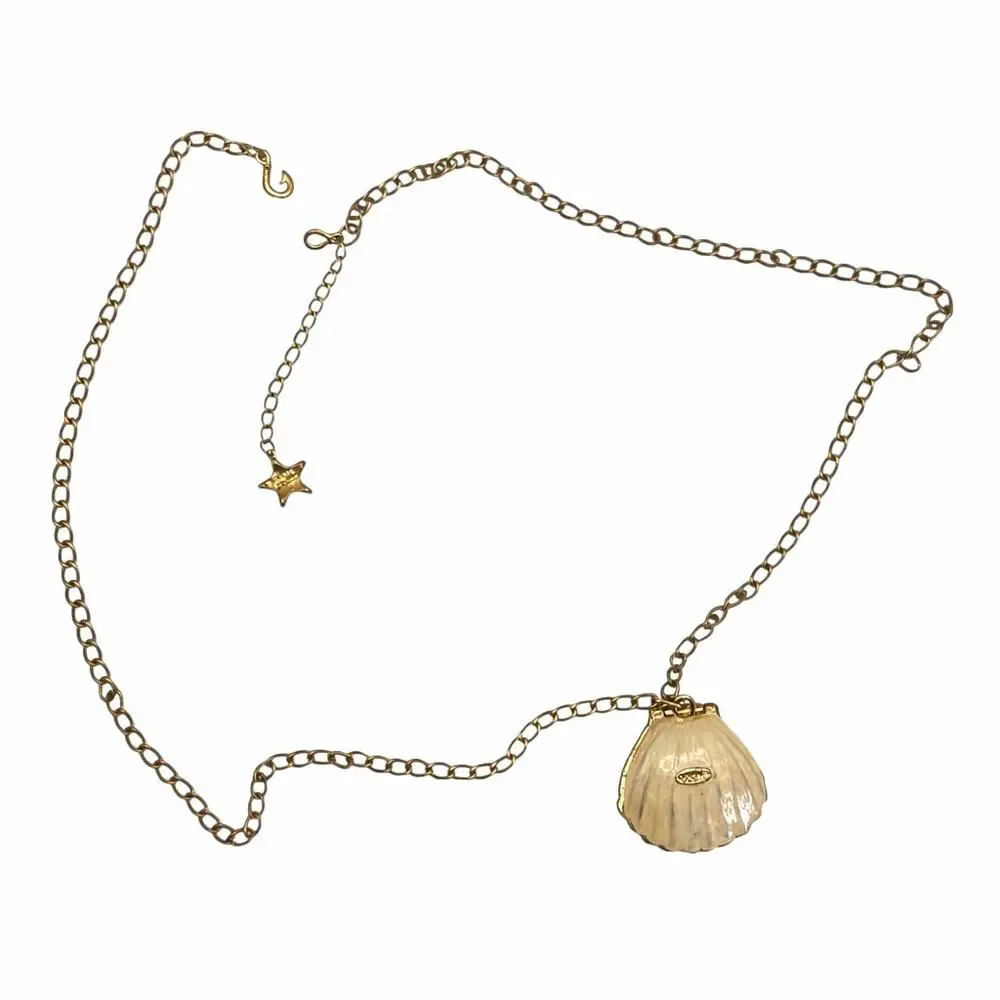 Disney Couture Mermaid Clamshell Ariel Necklace Anything for Love Pendant Whimsy - Picture 4 of 10